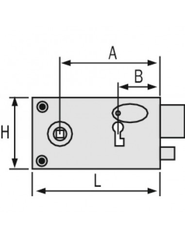 Serrure en applique verticale à fouillot -...
