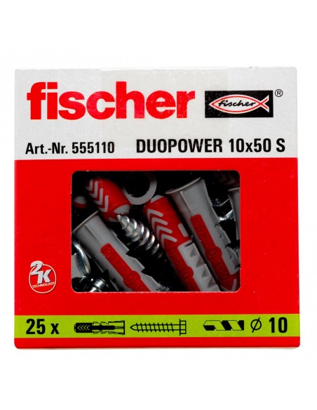 Boite Cheville Bi-Matière Duopower 10 X 50 S Avec Vis-25/bte