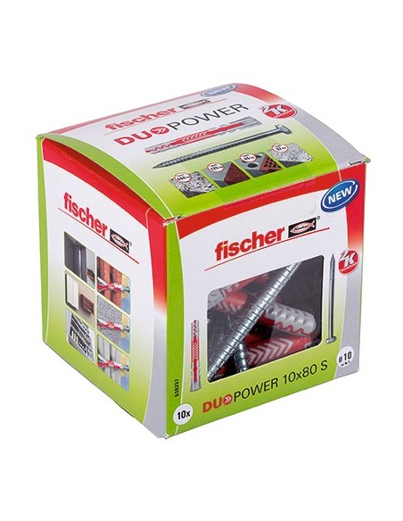 Boite Cheville Bi-Matière Duopower 10 X 80 S Avec Vis, Boîte À Fenêtre-10/bte