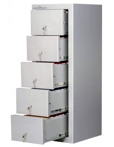 Armoire Forte Anti-Feu Class Fire 5 Tiroirs Serrure Individuelle Pour Chaque Tiroir Avec Clés Identiques