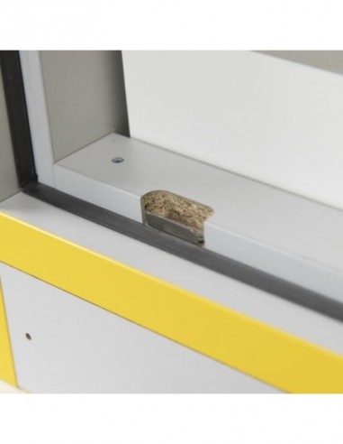 Armoire Haute 1 Porte Vitrée Équipée -3034pve