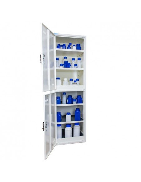 Armoire De Sécurité Multirisques Haute 2 Portes - 2 Compartiments Dont 1 Avec Équipements PVC - A2PCA