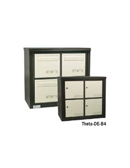 Boite Aux Lettres Theta Double Entrée Module C3 Toit Plat Ouverture Ptt Droite -PD0