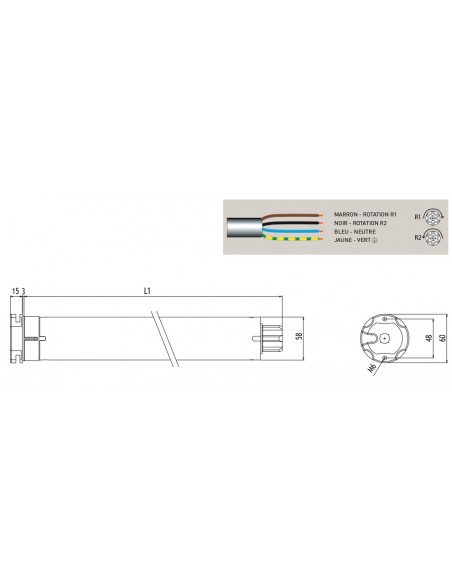 Moteur Pour Stores Wave Wire 65 Nm   17 Tours   Ø58