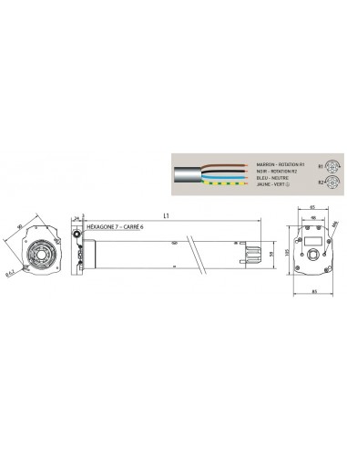 Moteur Pour Stores Ocean  65 Nm   17 Tours   Ø58