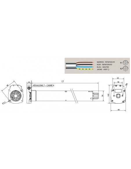 Moteur Pour Stores Ocean  85 Nm   17 Tours  Ø58