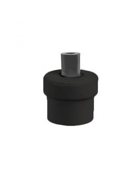 Embout Caoutchouc Cylindrique Entrant Noir à Cheville - 10 Pièces