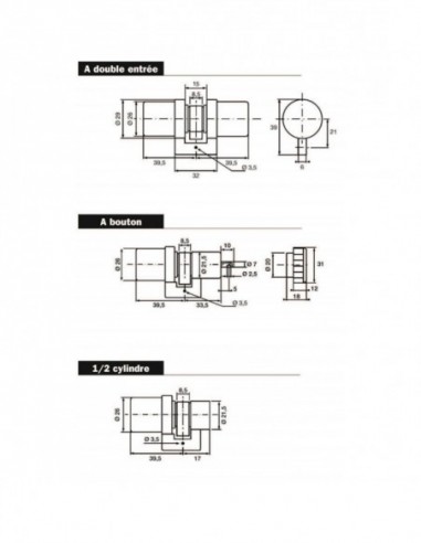Bricard Cylindre A Bouton Sans bille Super-Surete