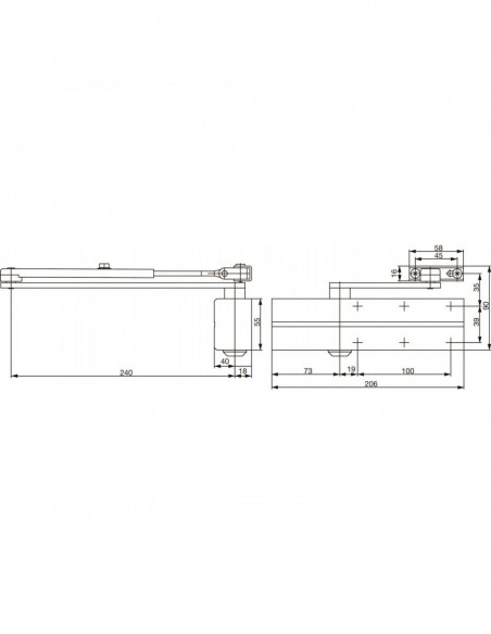 Vachette Ferme-Porte Dc 140 Avec Bras Compas