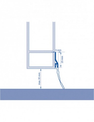 Bas De Porte De Garage Ads-Gl 250 cm Noir