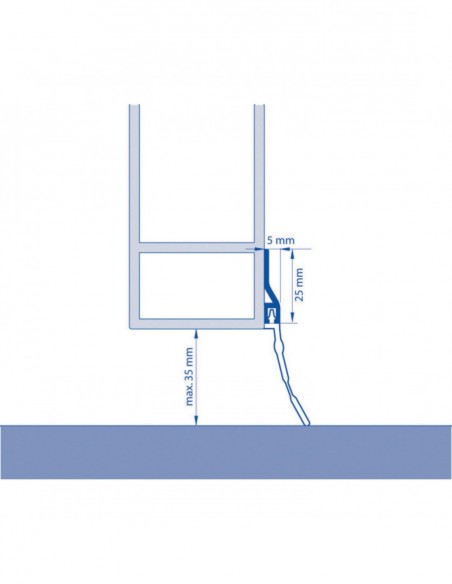 Bas De Porte De Garage Ads-Gl 250 cm Noir