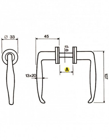 Ibfm Béquille Double Alu Pour Portes...