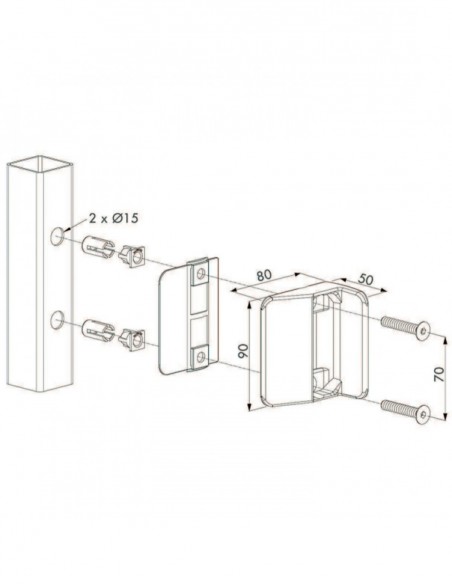 Locinox Gâche Pour Serrure De Piscine Twist 40