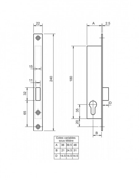 Metalux Monopoint À Larder Profil Étroit Pêne Dormant À Cylindre Européen Série 13