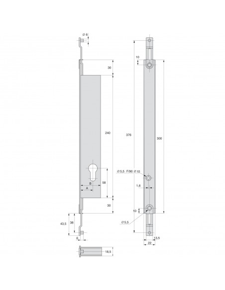 Stremler Assa Abloy Serrure À Larder 2 Points À Tringles Plates Série 2271 Ti