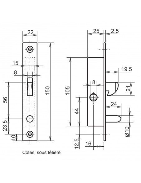 Metalux Monopoint À Larder Profil Étroit À Mentonnet Petit Coffre Série 24
