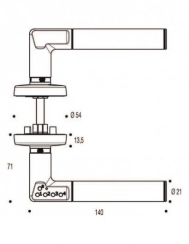 Vachette Béquille Série Code Handle