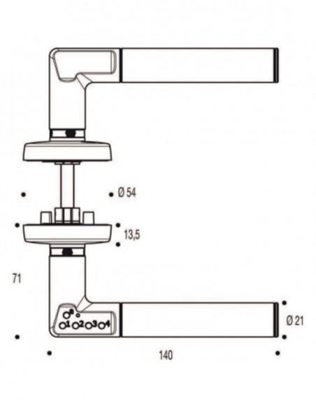 Vachette Béquille Série Code Handle