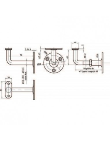 Map Massard Support De Rampe Coudé Fixe...
