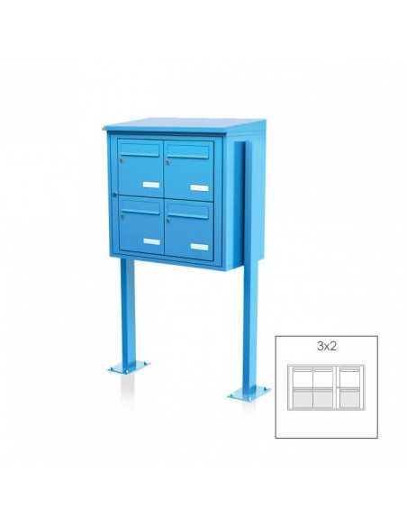 Boîte Aux Lettres Collective Exterieure Leabox Sur Pieds A Sceller 3x2