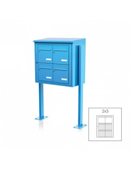 Boîte Aux Lettres Collective Exterieure Leabox Sur Pieds A Sceller 2x3