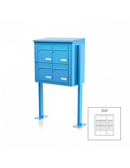 Boîte Aux Lettres Collective Exterieure Leabox Sur Pieds A Sceller 3x4