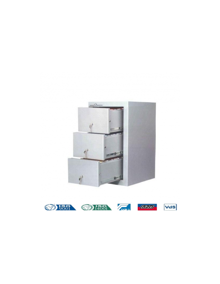 Armoire Forte Anti-Feu Class Fire 3 Tiroirs Serrure Individuelle Pour Chaque Tiroir Avec Clés Identiques