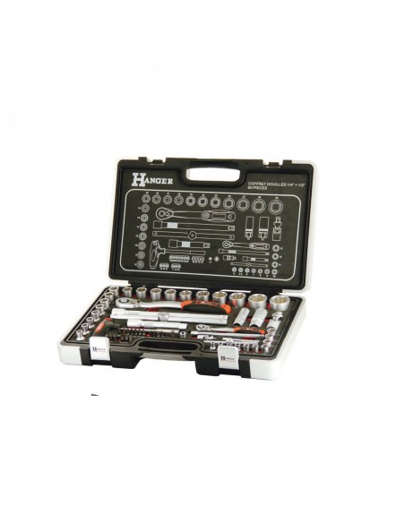 Coffret Douille 1/4'+1/2' 60 Pcs