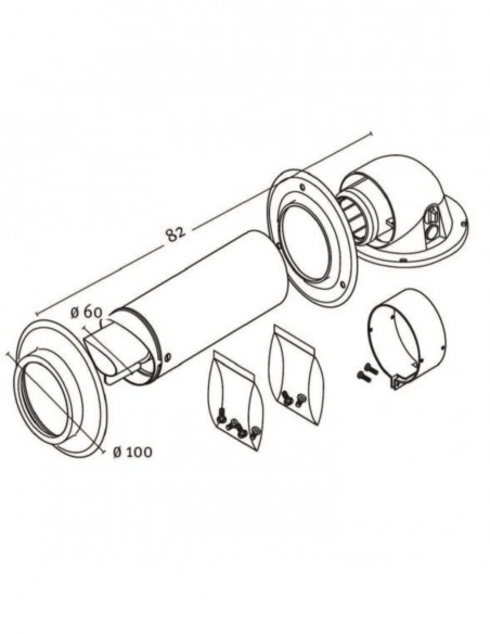 Kit Ventouse Horiz 0.8m Condens