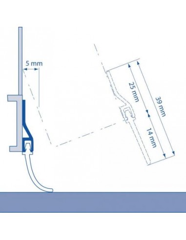 Bas de porte de garage à petite bavette ADS-ZW