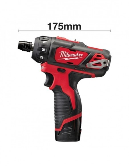 Perceuse Visseuse Sans Fil Milwaukee M12 Bd-202c 1/4" 12v + 2 Batteries 2ah + Chargeur