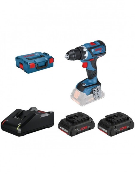 Pack Perceuse Visseuse Sans Fil Bosch Gsr 18v-60c + 2 Batteries 4ah Procore + Chargeur Gal18v