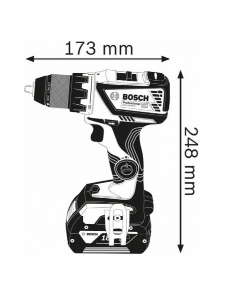 Pack Perceuse Visseuse Sans Fil Bosch Gsr 18v-60c + 2 Batteries 4ah Procore + Chargeur Gal18v