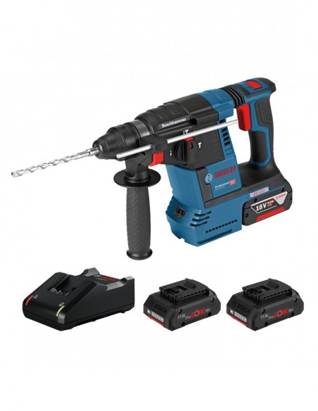 Pack Perforateur Sans Fil Bosch Gbh 18v-26 Sds Plus + 2 Batteries Procore 18v 4ah + Chargeur Gal18v
