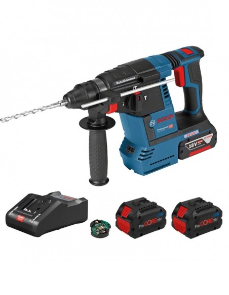 Pack Perforateur Sans Fil Bosch Sds Plus + 2 Batteries 18v 8ah + Chargeur Gal18v