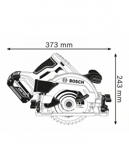 Scie Circulaire Bosch Gks 18v-57 G + Pack 2 Batteries 18v 4ah + Chargeur Gal 18v-40