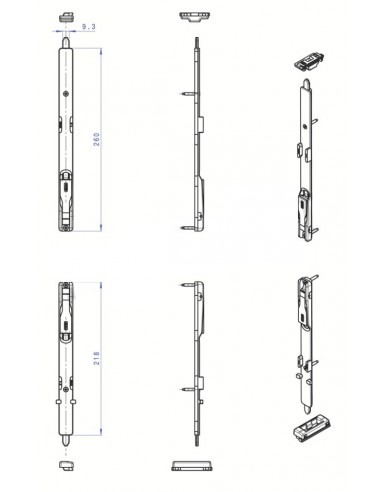 Fapim Verrous En Applique Pour Ouvrant Semi-Fixe
