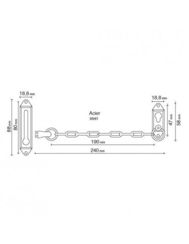 Socona Entrebâilleur à Chaine Chainet (Lot de 5)