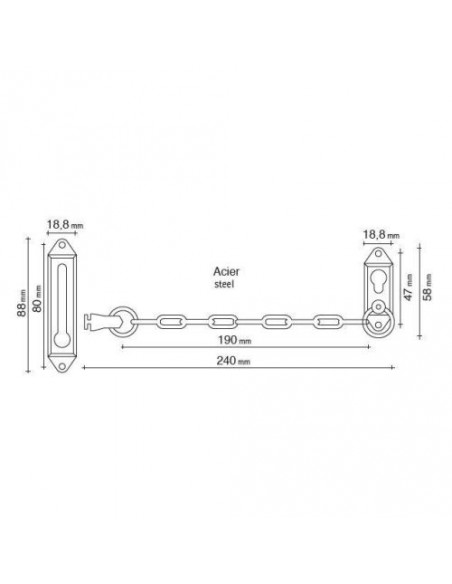 Socona Entrebâilleur à Chaine Chainet (Lot de 5)