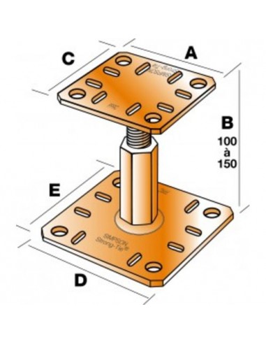 Simpson Pied De Poteau Réglable