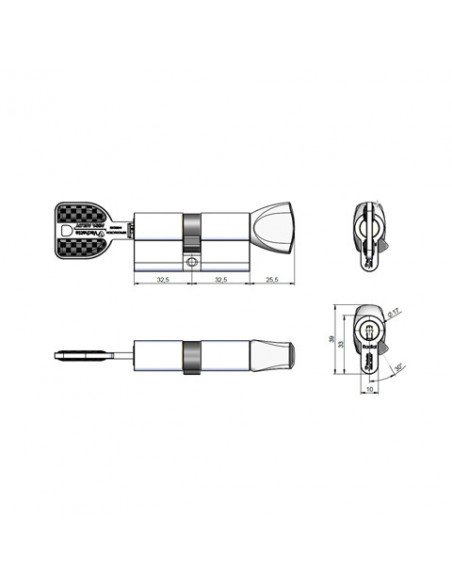 Vachette Cylindre A Bouton Européen Radialis