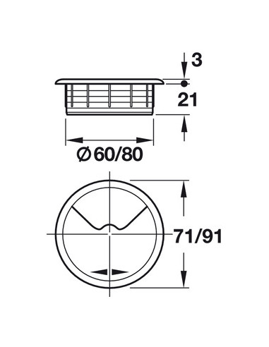 Hafele Passe-Câbles Pour Bureau (Lot de 10)