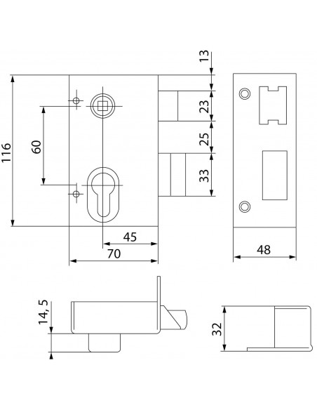 Jpm Monopoint En Applique À Cylindre Européen