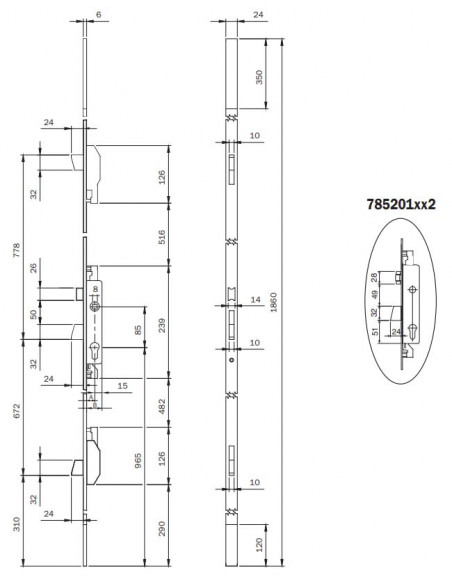 Iseo Serrure 3 Points Electa