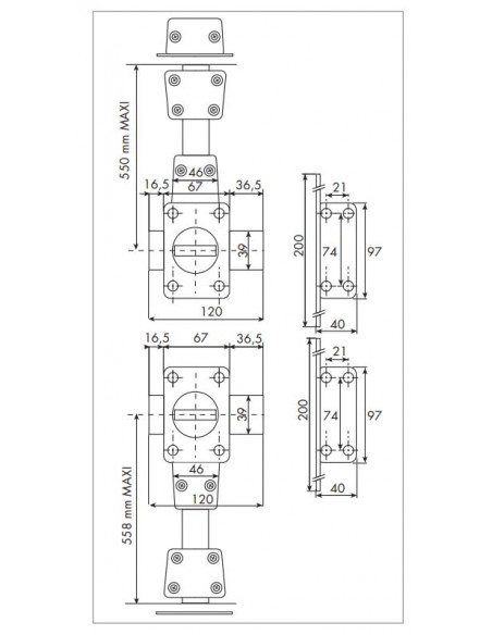 Iseo Paire De Verrous 4 Points Zenith