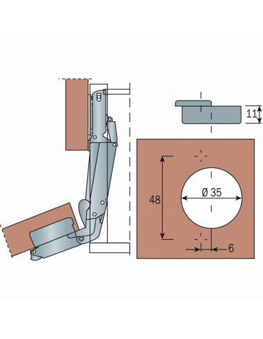 Salice Charnière Série 200 Ouverture à 165°...