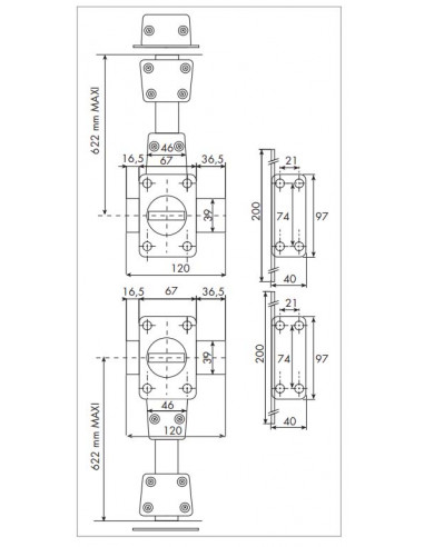 Iseo Paire De Verrous 4 Points Cavith