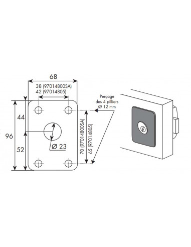 Iseo Contreplaques Pour Verrous
