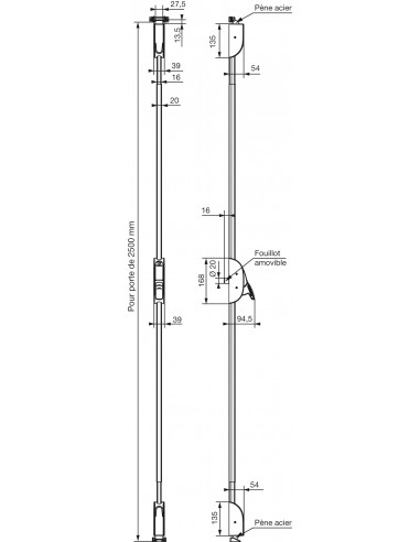 Crémone Pompier Safe-Pad 733 Vachette