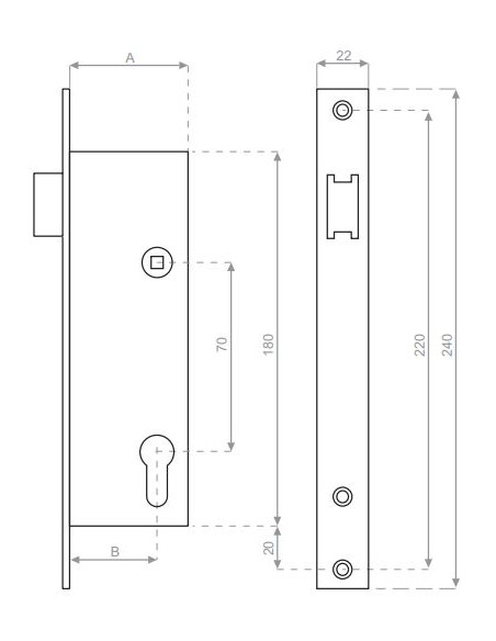 Heracles Monopoint À Larder Profil Étroit Entraxe 70 Mm